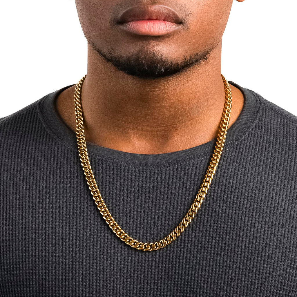 Men's Gold Chain - 8mm Miami Cuban Link - The Gold Gods - 24 inch 2