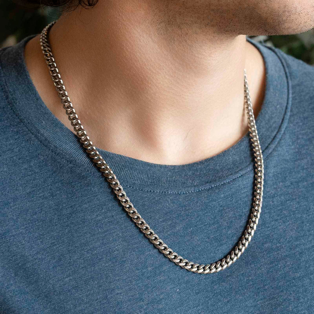 Cuban Link Chain White Gold (6mm) 22"