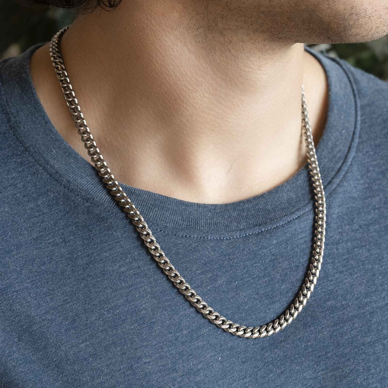 Cuban Link Chain White Gold (6mm) 22"
