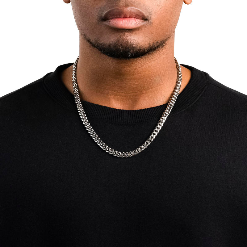 Cuban Link Chain White Gold 8mm