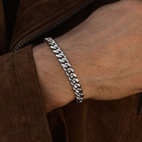 Cuban Link Bracelet White Gold 6MM