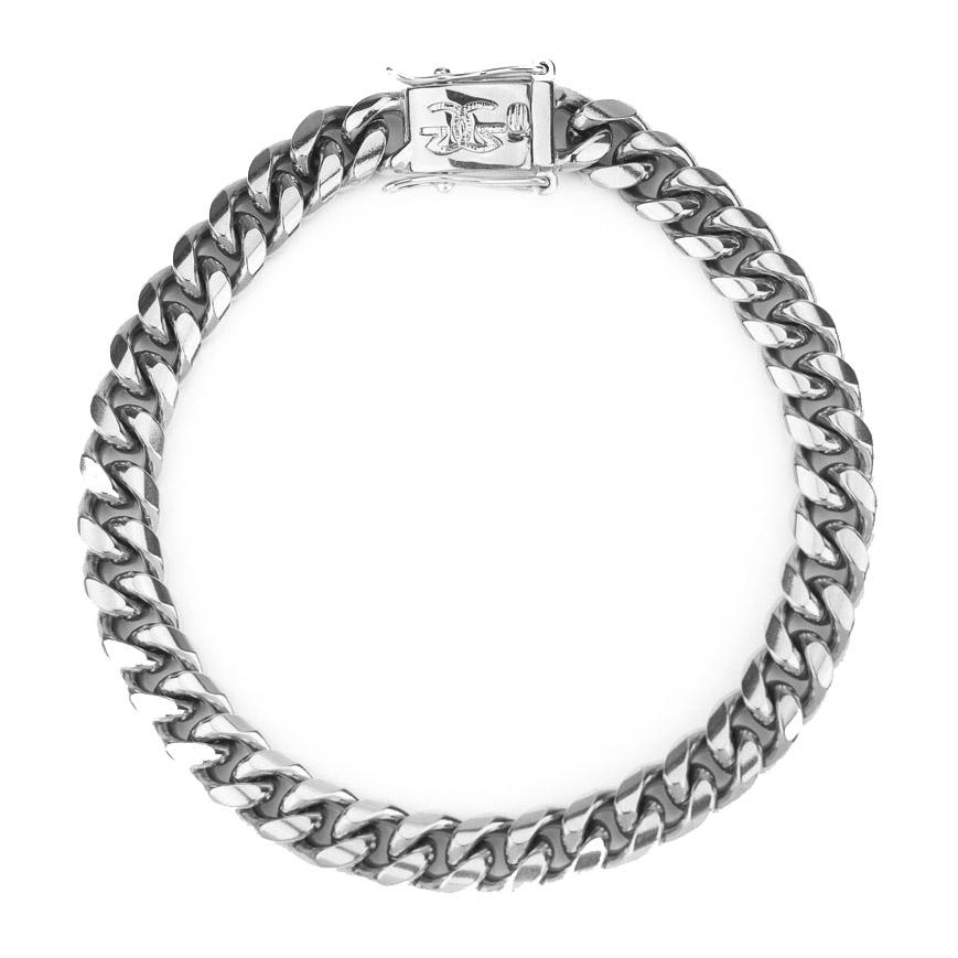 Miami Cuban Link Bracelet (8mm) The Gold Gods white gold top view
