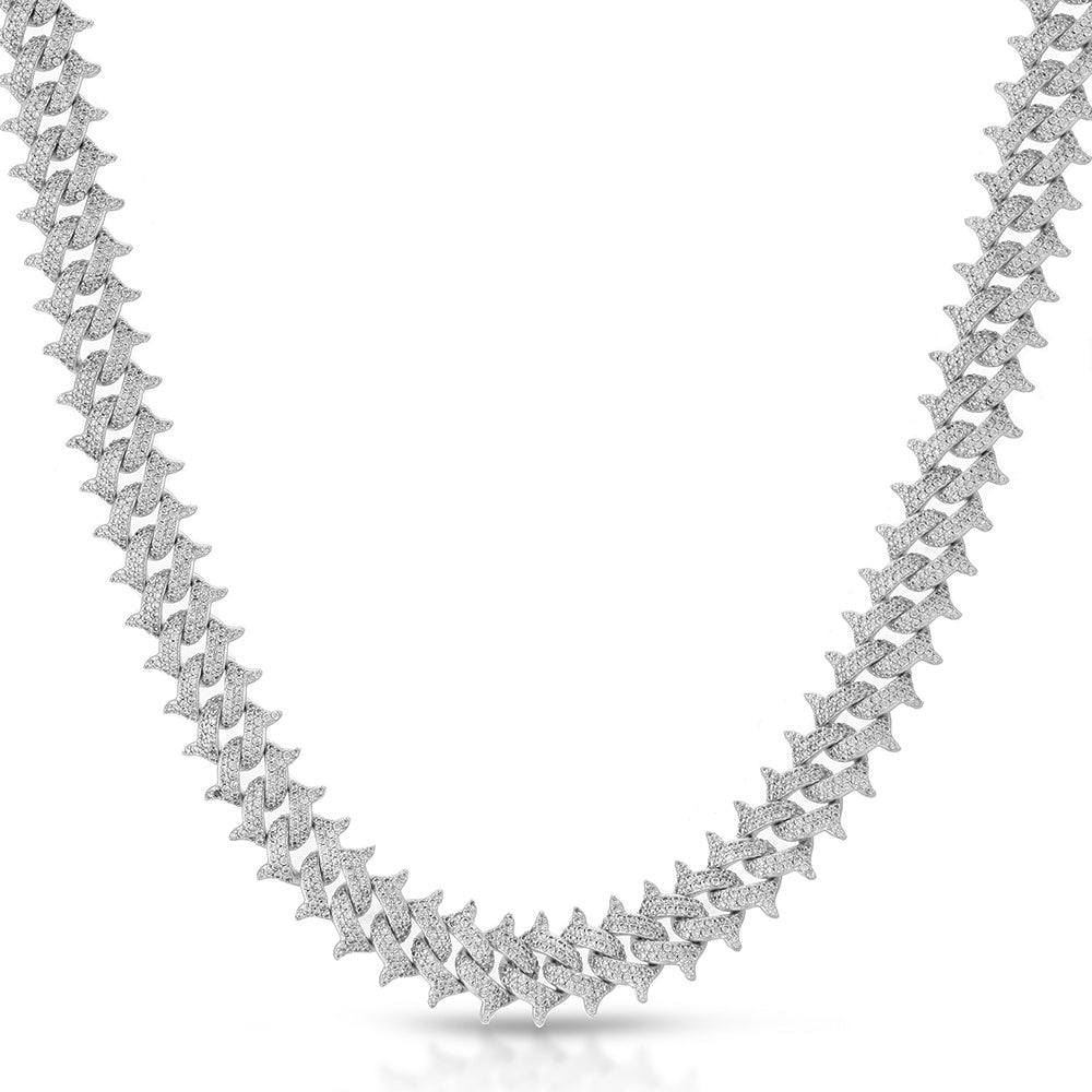 Diamond Cuban Spiked Chain The Gold Gods  lifestyle look front view 4